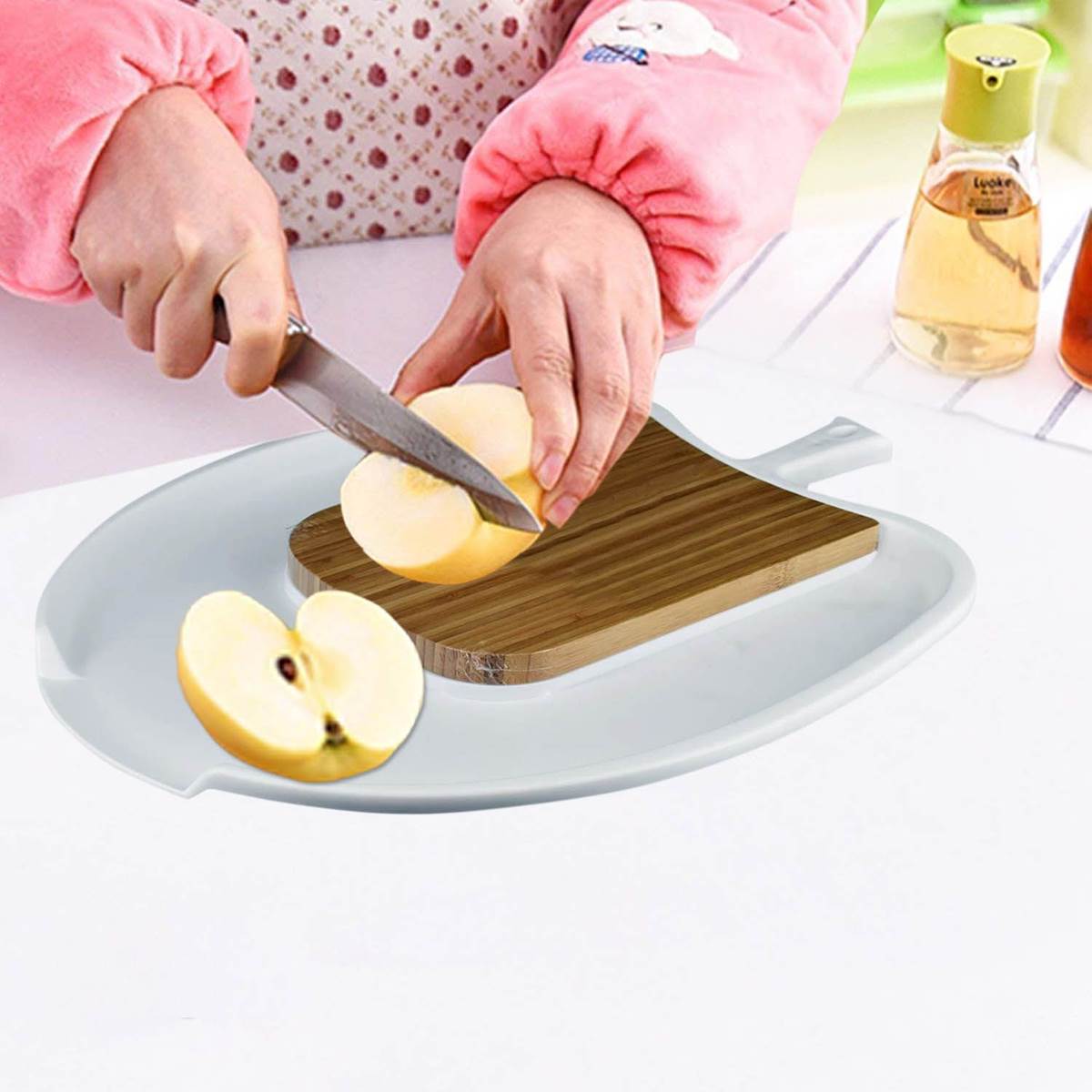 Wooden with Plastic Chopping Board for chop and drop (ZLFH01-8)