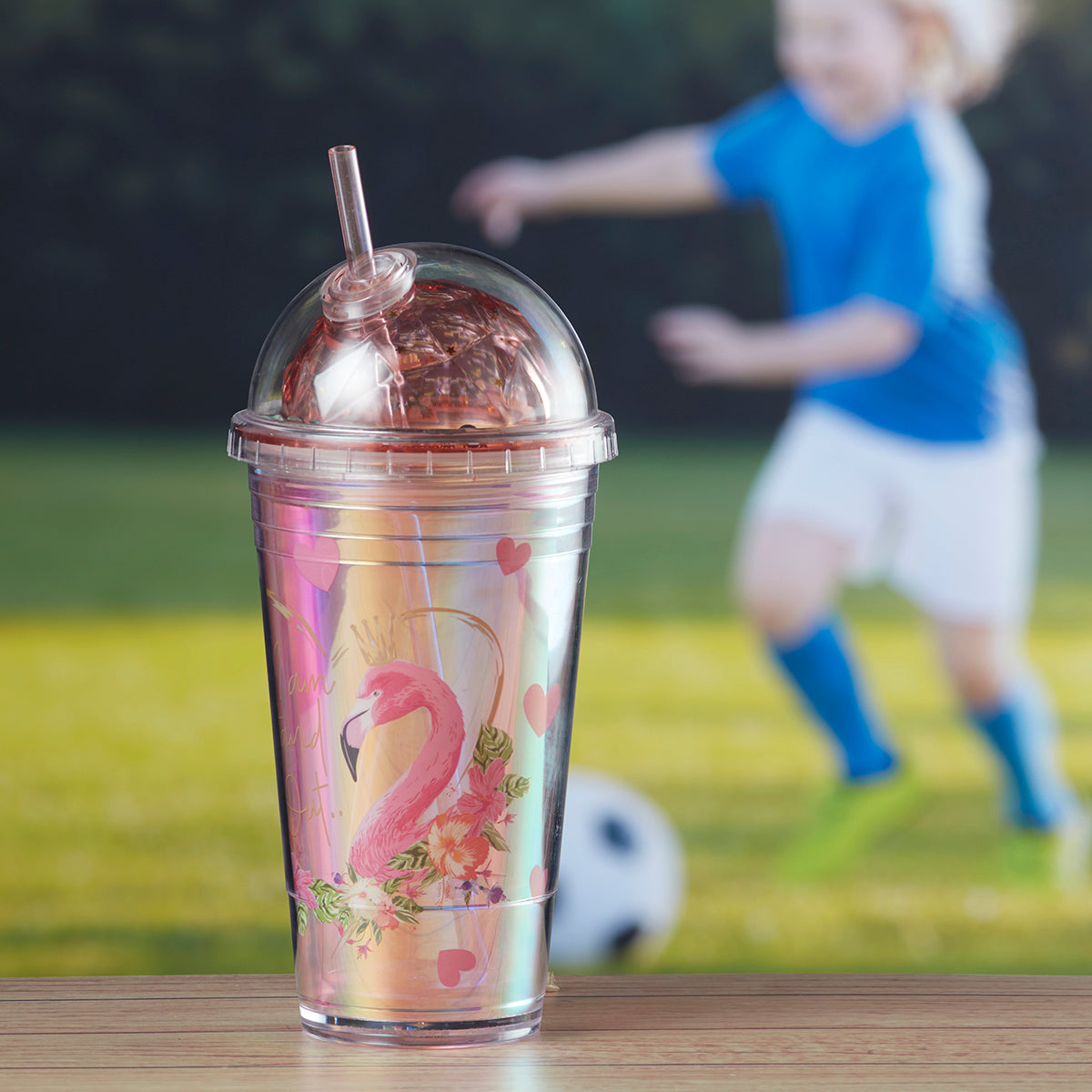 Acrylic Sipper, Cup, Tumbler Frosted with Straw and Lid for Water, Juice, Milk and other Bevrages - 270ml (BL-038-B)