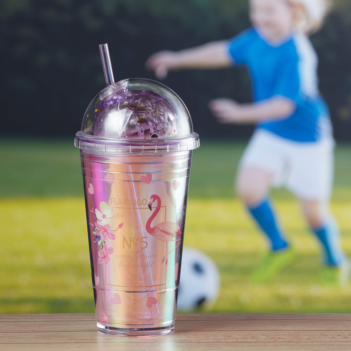 Acrylic Sipper, Cup, Tumbler Frosted with Straw and Lid for Water, Juice, Milk and other Bevrages - 270ml (BL-038-C)