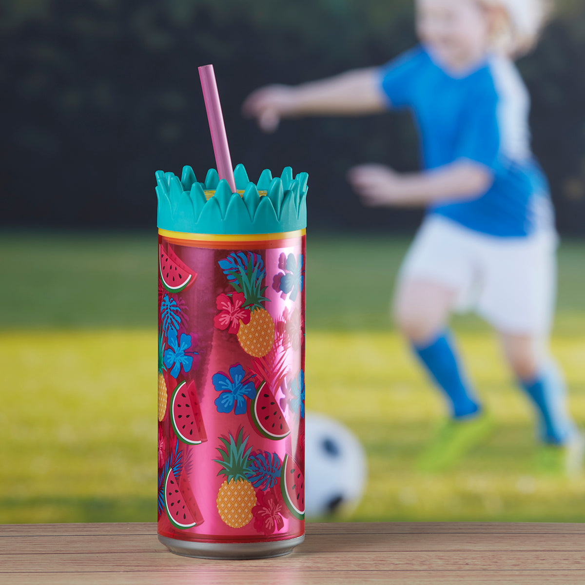 Acrylic Sipper, Cup, Tumbler Frosted with Straw and Lid for Water, Juice, Milk and other Bevrages - 468ml (KT-007-B)