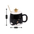 Fancy Ceramic Coffee or Tea Mug with Lid and Handle with Spoon (3171)