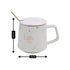 Fancy Ceramic Coffee or Tea Mug with Lid and Handle with Spoon (8426)