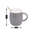 Fancy Ceramic Coffee or Tea Mug with Lid and Handle with Spoon (8438)