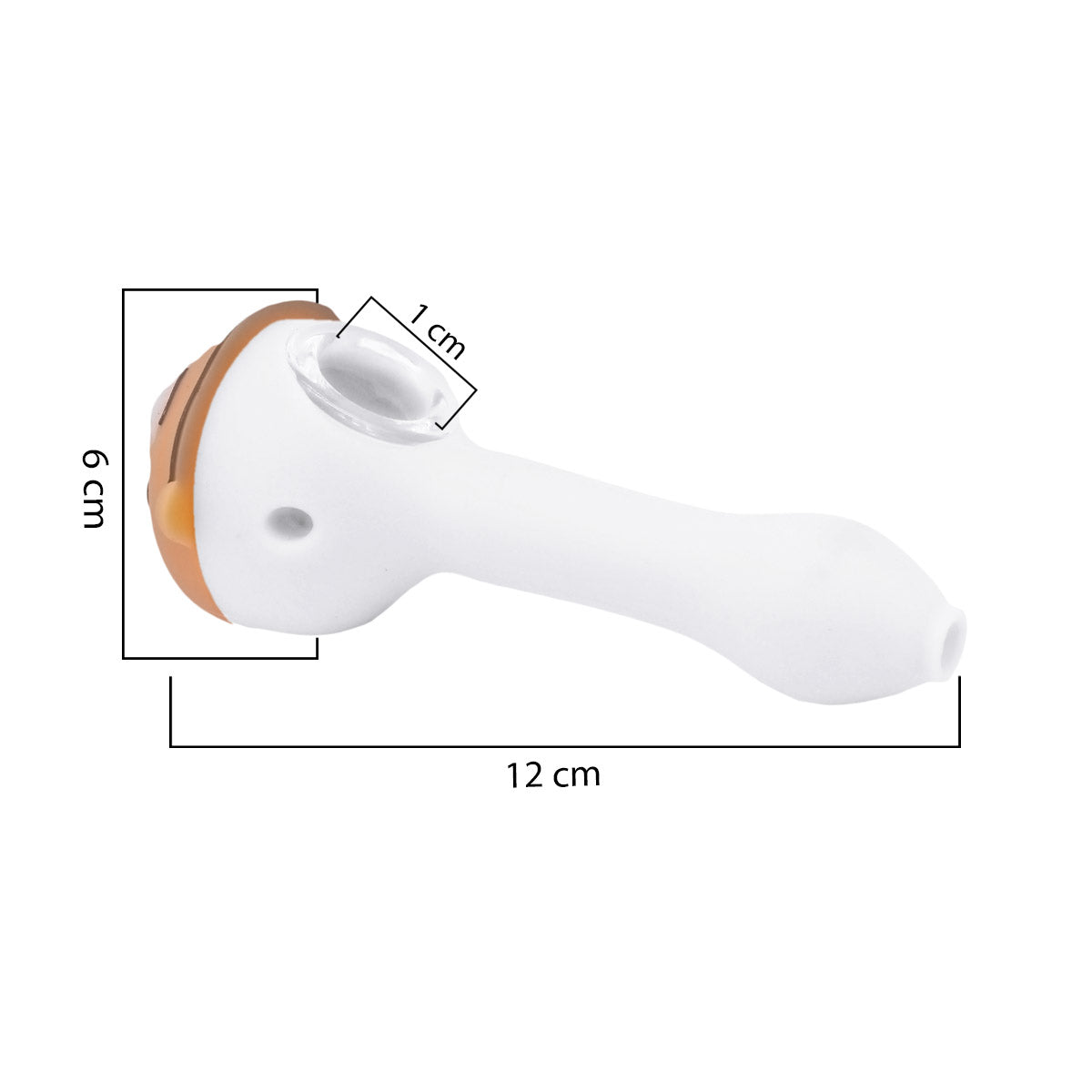Silicone Smoking Pipe, Unbreakable with Glass Bowl, Rick Morty-2, White