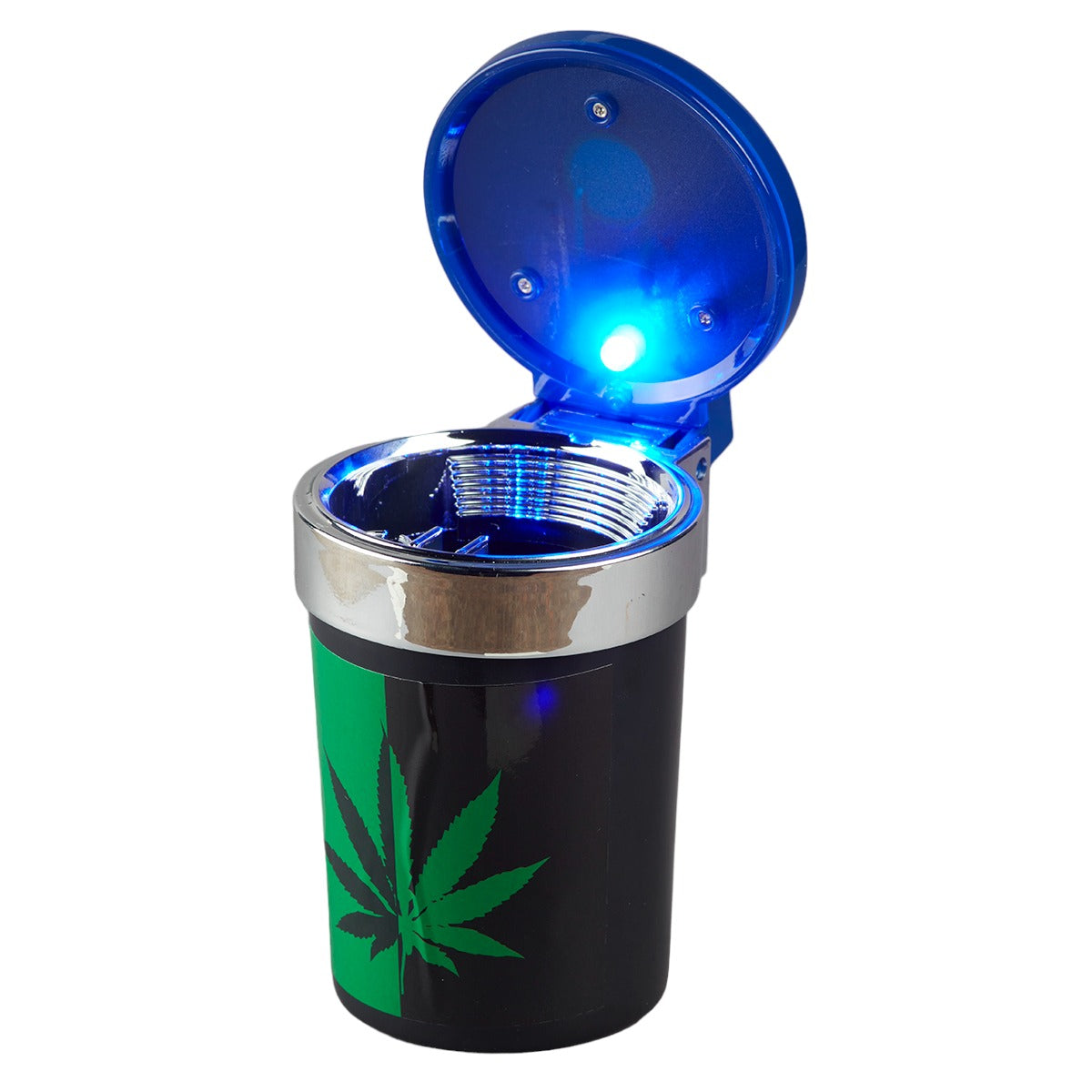 Plastic Car Ashtray Bucket with Lid and LED for Smokers (9785)