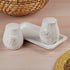 Ceramic Salt and Pepper Shakers Set with tray for Dining Table (10657)