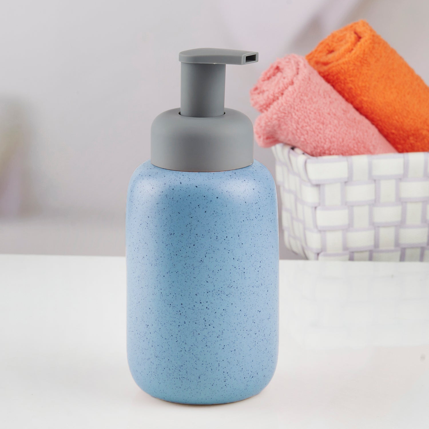 Ceramic Soap Dispenser handwash Pump for Bathroom, Set of 1, Blue (10732)