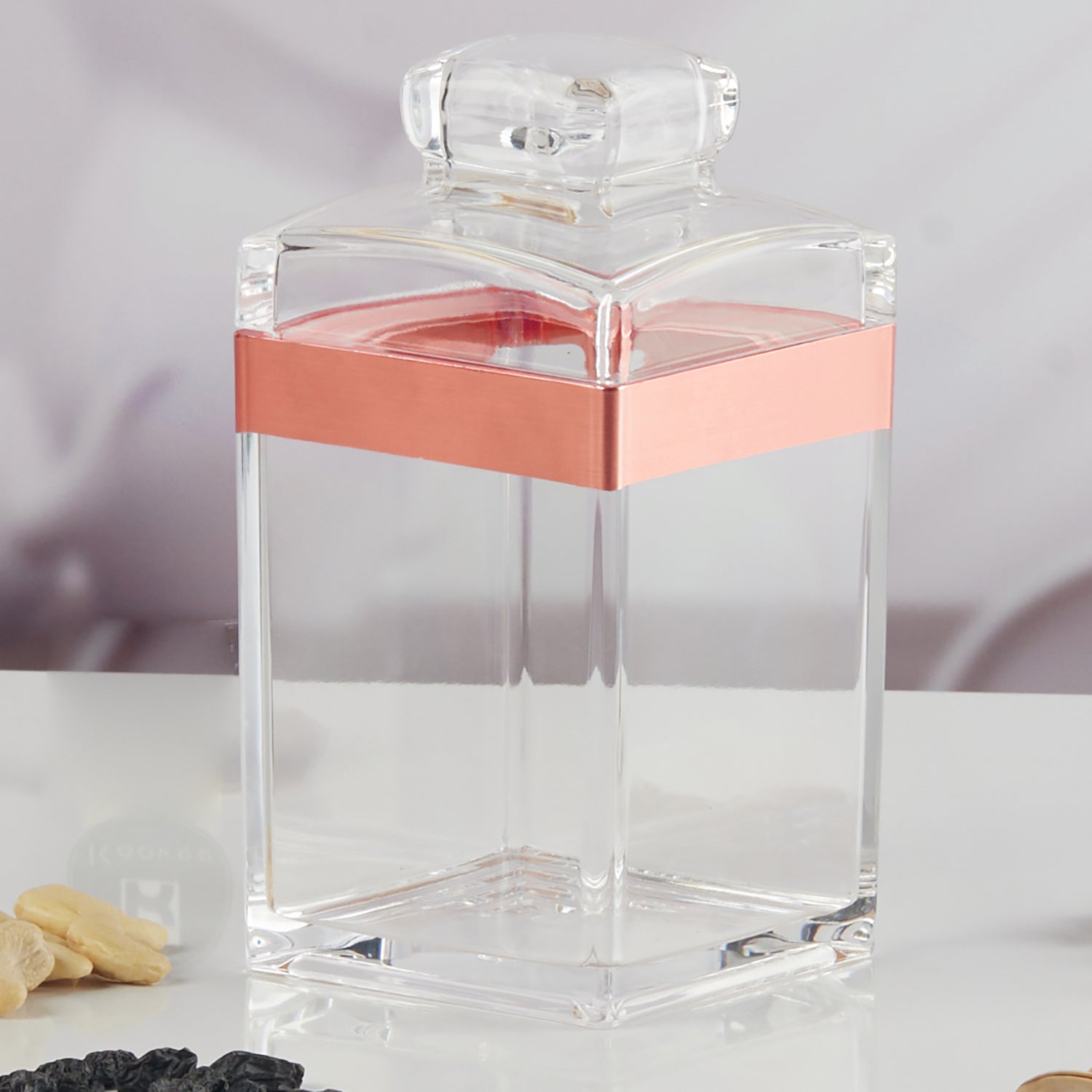 Acrylic Airtight Canister Jar & Container for Kitchen Food Storage, Used for Store Uncooked Rice, Cereal, Pasta, Coffee, Tea, Flour, Sugar (Pack of 1) (11206)
