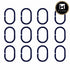 Shower Curtain Rings, 12 C shape Hooks - (JS160913) Royal blue