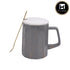 Fancy Ceramic Coffee or Tea Mug with Lid and Handle with Spoon (1011-B)