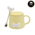Fancy Ceramic Coffee or Tea Mug with Lid and Handle with Spoon (8402)