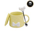 Fancy Ceramic Coffee or Tea Mug with Lid and Handle with Spoon (8402)