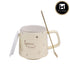 Fancy Ceramic Coffee or Tea Mug with Lid and Handle with Spoon (8423)