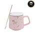 Fancy Ceramic Coffee or Tea Mug with Lid and Handle with Spoon (8424)
