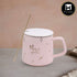 Kookee Fancy Ceramic Coffee or Tea Mug with Lid and Handle with Spoon for Office, Home or Gifting - 250ml