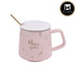 Fancy Ceramic Coffee or Tea Mug with Lid and Handle with Spoon (8424)