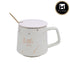 Fancy Ceramic Coffee or Tea Mug with Lid and Handle with Spoon (8426)
