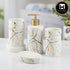 Ceramic Bathroom Accessories Set of 4 with Soap Dispenser (9741)