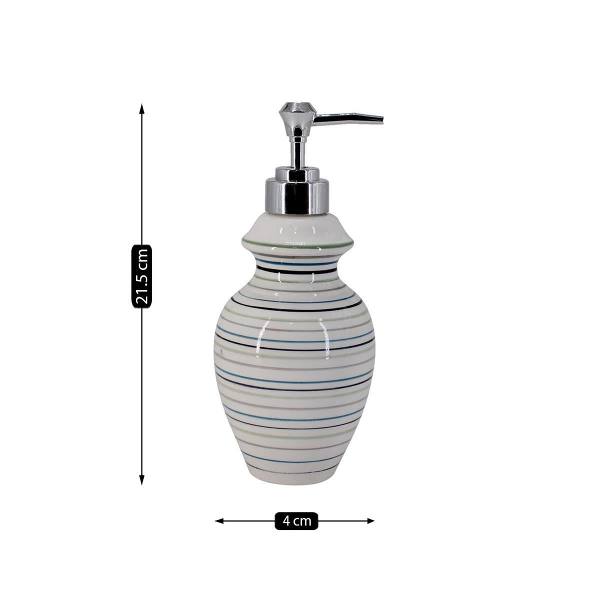 Ceramic Soap Dispenser handwash Pump for Bathroom, Set of 1, White (7641)