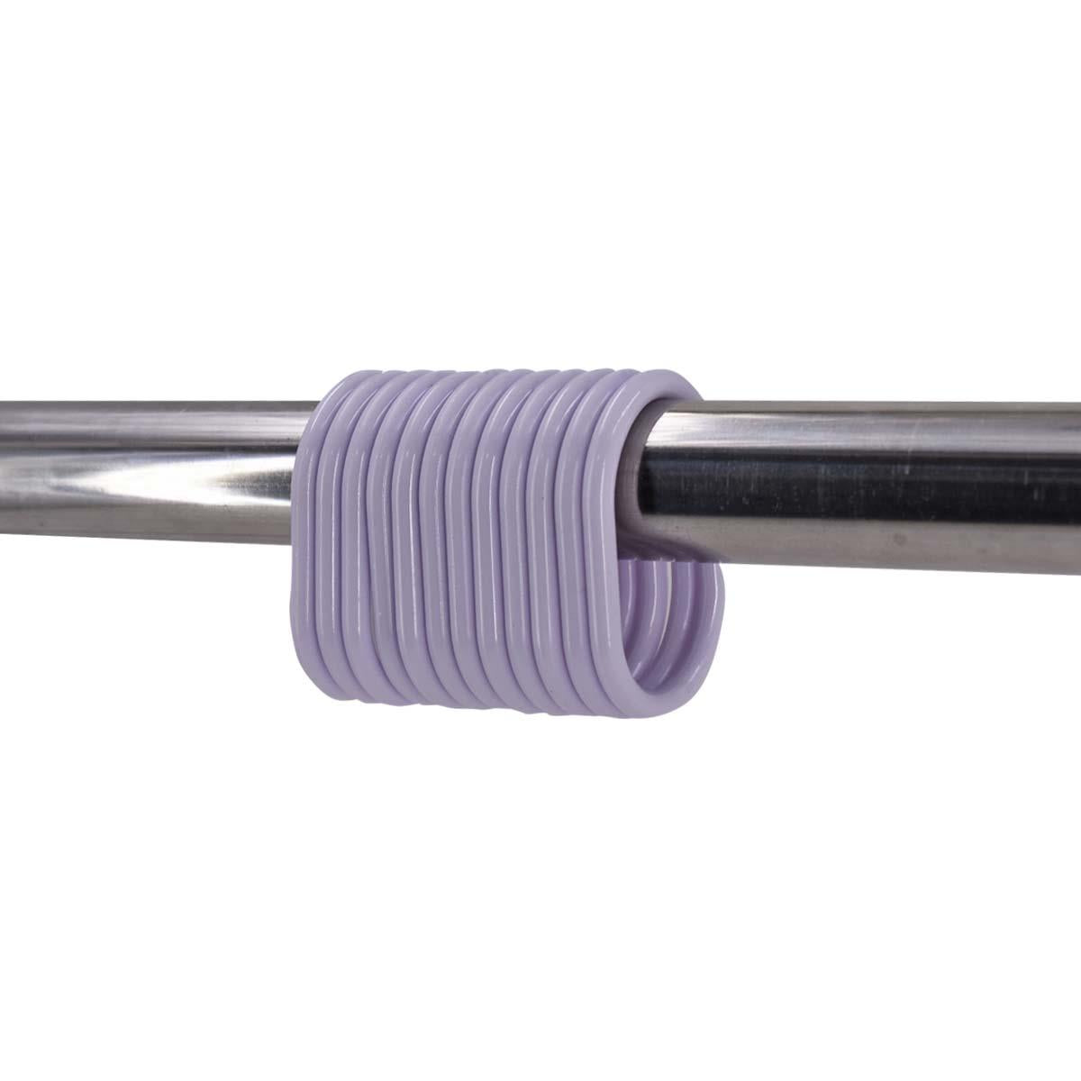 Shower Curtain Rings, 12 C shape Hooks - (JS160913) Lavender