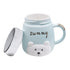 Fancy Ceramic Coffee or Tea Mug with Screw Cap with Handle (8540)