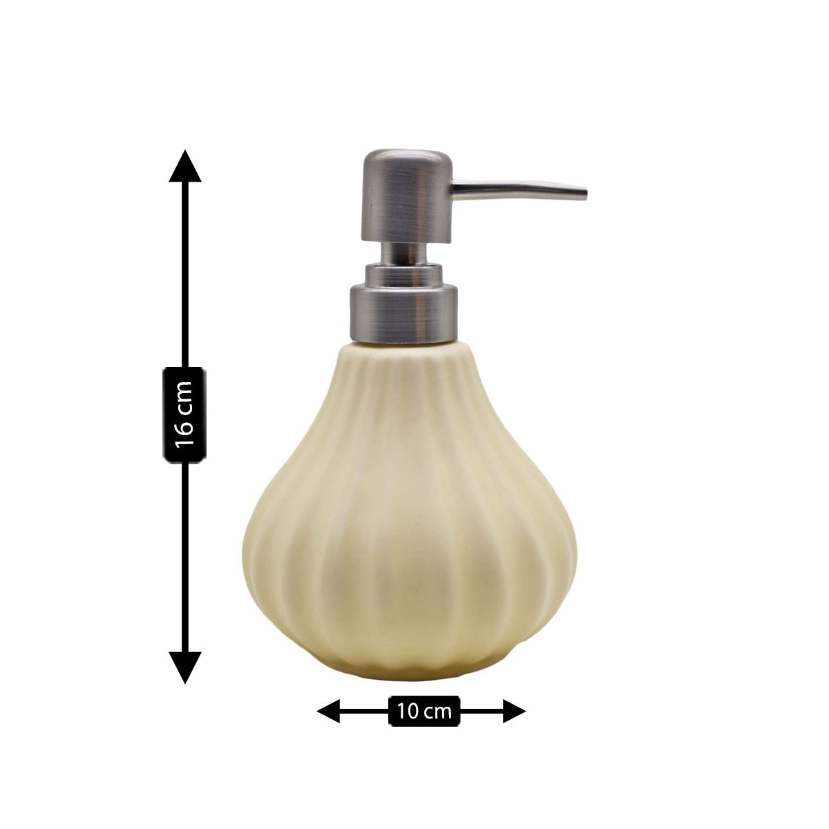 Ceramic Soap Dispenser handwash Pump for Bathroom, Set of 1, Cream (8645)
