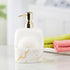 Ceramic Soap Dispenser handwash Pump for Bathroom, Set of 1, White/Gold (10204)