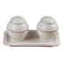 Ceramic Salt and Pepper Shakers Set with tray for Dining Table (10657)