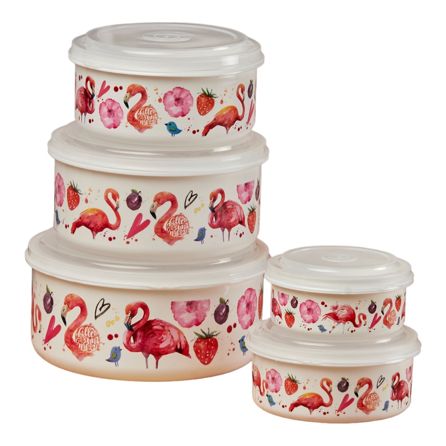 Plastic Airtight Food Storage Container with Lid, Set of 4, Round (10691)