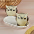 Ceramic Salt and Pepper Shakers Set with tray for Dining Table (10704)
