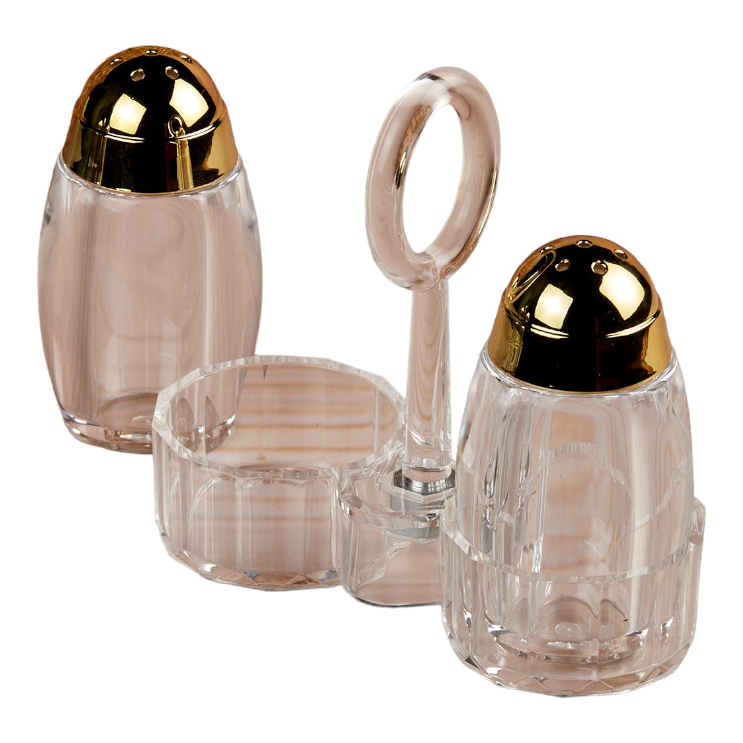 Acrylic Salt and Pepper Shakers Set with tray for Dining Table (10706)
