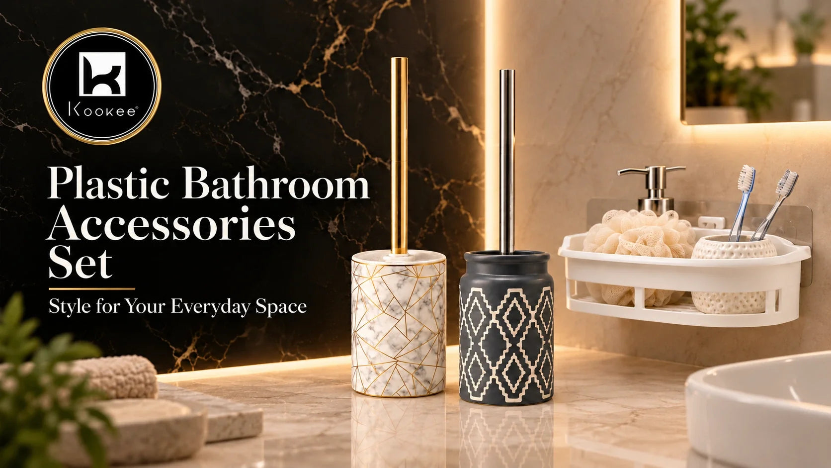 Plastic Bathroom Accessories Set
