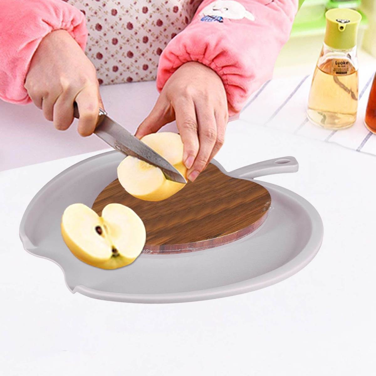 Wooden with Plastic Chopping Board for chop and drop (ZLFH01-3)