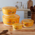 Plastic Airtight Food Storage Container with Lid, Set of 4, Round, Orange