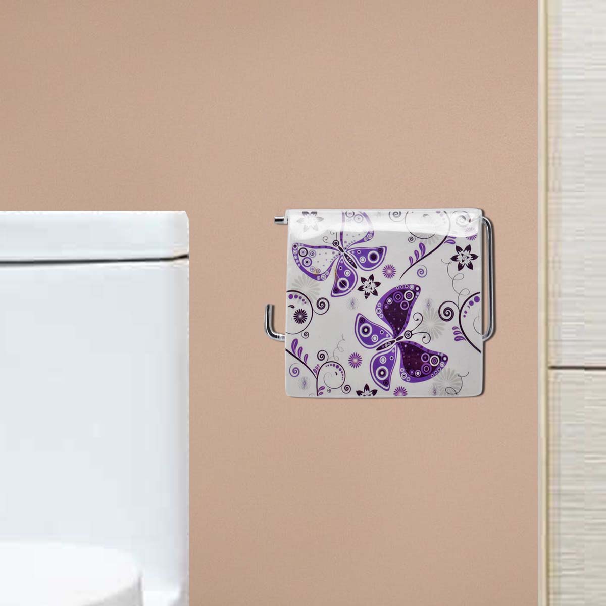 Kookee Wall Mounted Acrylic Tissue Paper, Toilet Roll Holder for Home, Kitchen, Cabinet and Bathroom (JS160803)