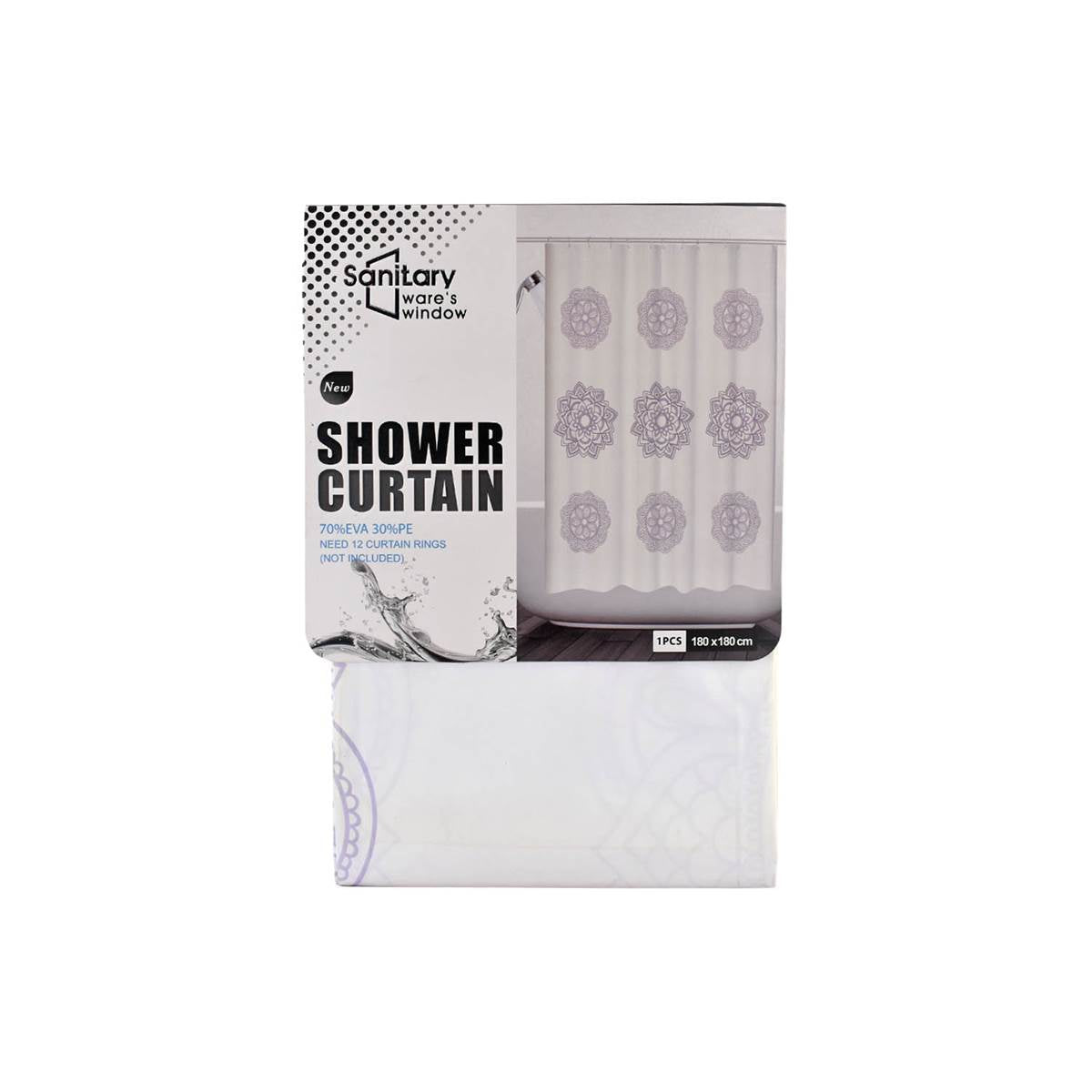 Kookee PE Shower Curtains for Shower, Bathtub Waterproof, Washable for Bathroom decor (180 x 180cm) (JS160030)