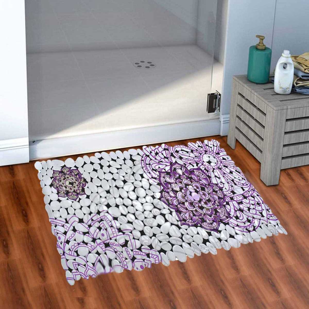 Kookee PVC Pebbles Bath Mat for Shower, Bathtub Non-Slip, Grip, Washable for Bathroom decor (71 x 35cm) (JS160121)