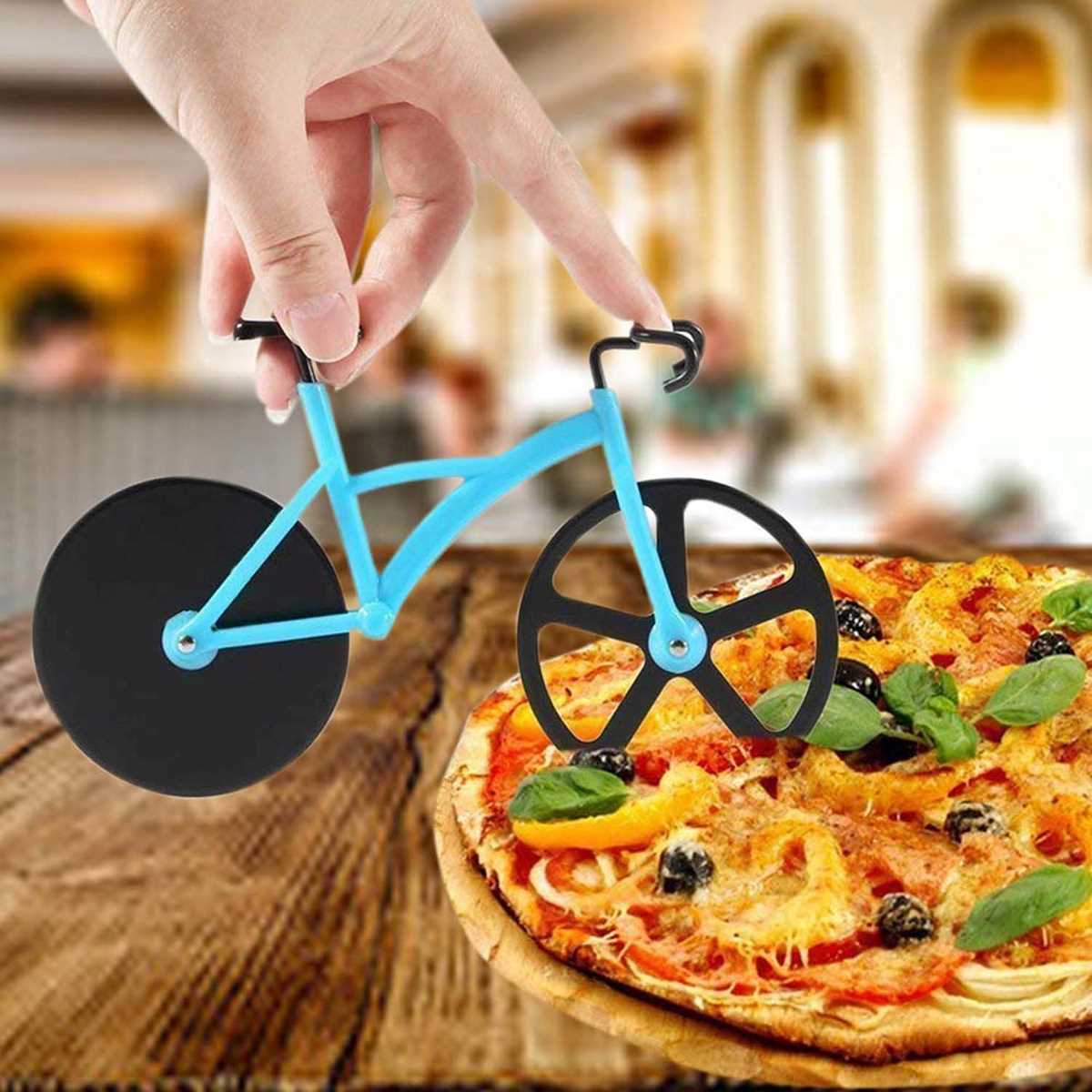 Pizza Cutter and Slicer for Kitchen Dual Stainless Steel Wheels (White)