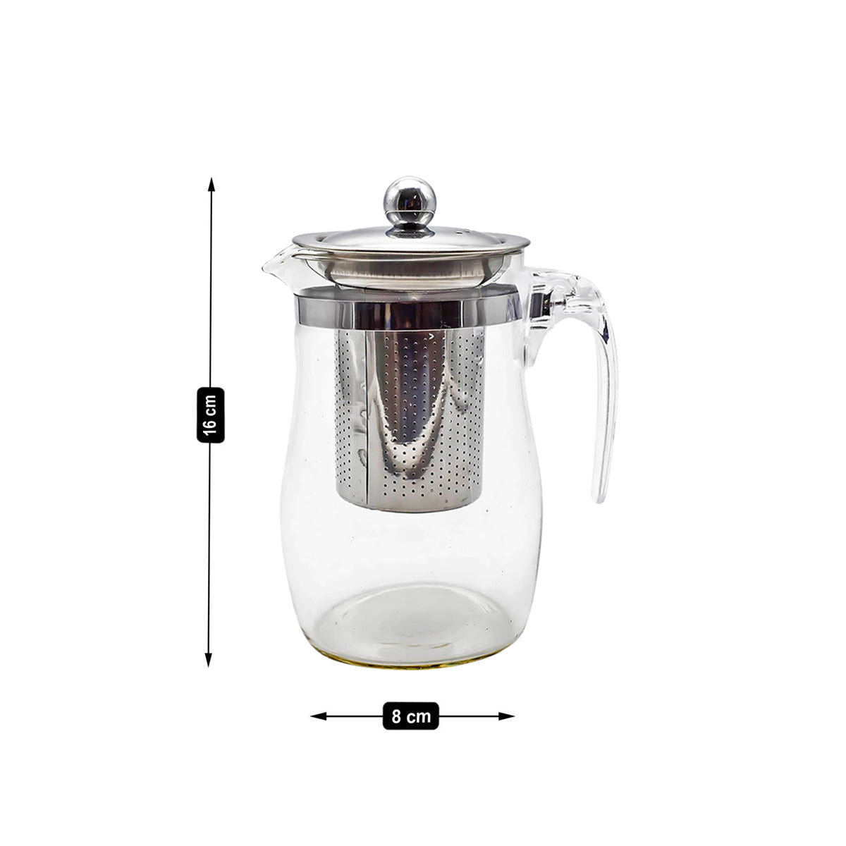 Glass Kettle with Removable Stainless Steel Strainer/Infuser - 750ml (1266)