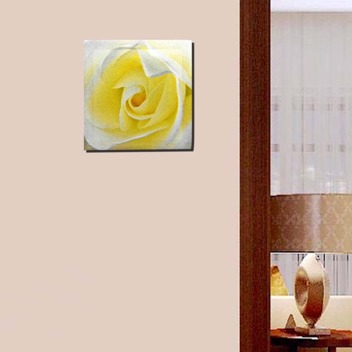 Kookee Canvas Modern Wall , Rose Painting for Home Living Room, Bedroom, Office Decor Ready to Hang (20cmx20cm) (F1-601161-4)