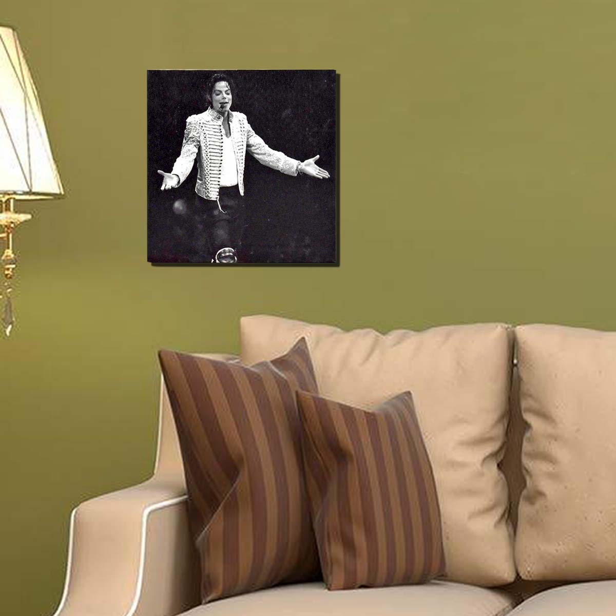Kookee Canvas Modern Wall , Michael Jackson Painting for Home Living Room, Bedroom, Office Decor Ready to Hang (20cmx20cm) (F1-595118-4-B)