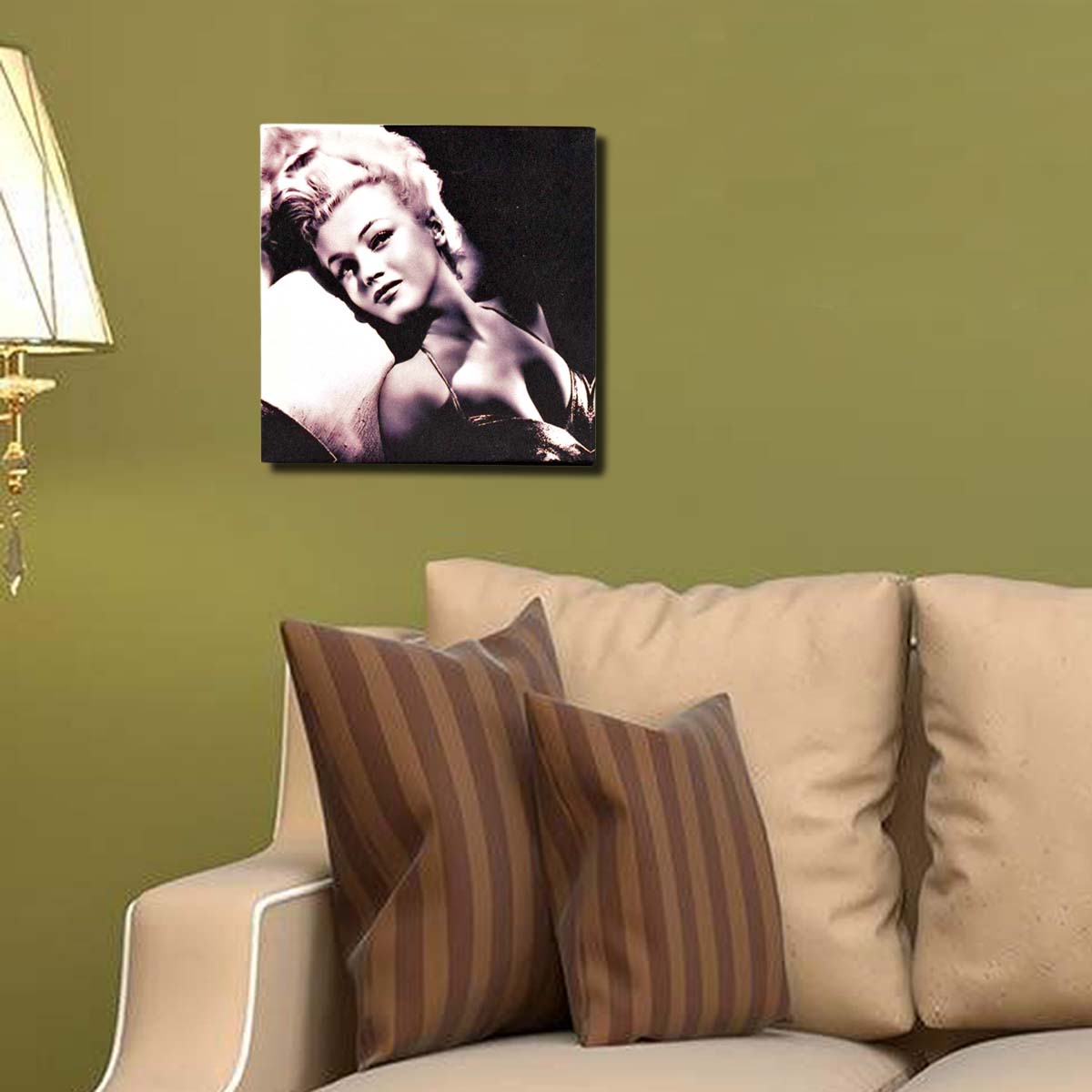 Kookee Canvas Modern Wall , Marilyn Monroe Painting for Home Living Room, Bedroom, Office Decor Ready to Hang (20cmx20cm) (F1-595118-4)