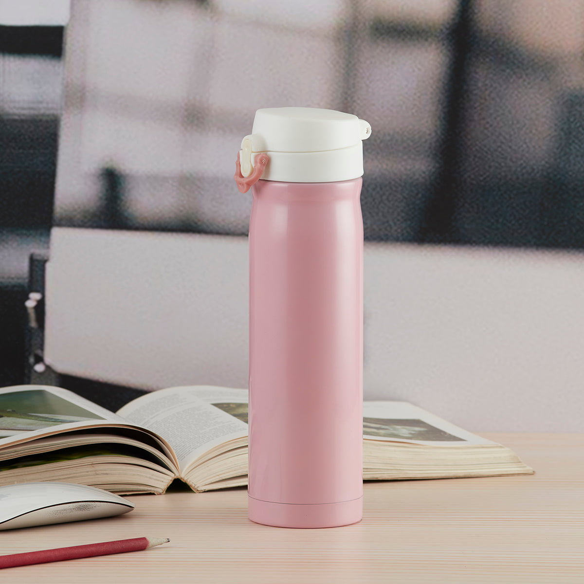 Kookee Stainless Steel Vacuum Insulated double wall Water Bottle for Home, Office, Travel and Sports, Leak - proof Lid for Hot and Cold liquids - 500ml (1671)