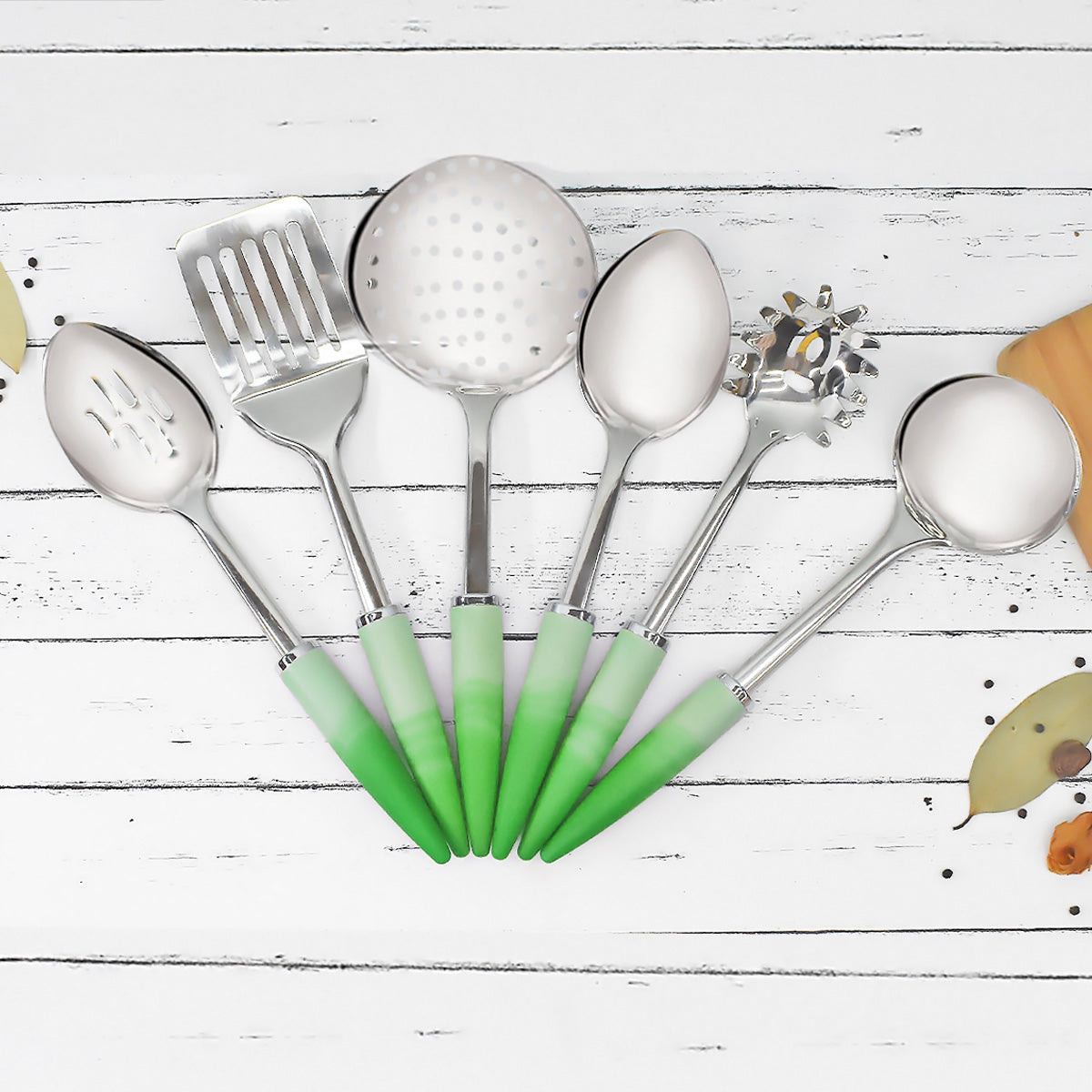 Stainless Steel 7pc Kitchen Utensil, Gadgets, Tool Set (K1-7-C)