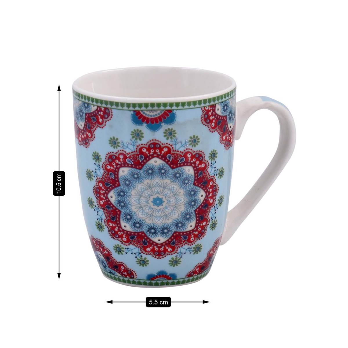 Printed Ceramic Coffee or Tea Mug with handle - 325ml (3403G-B)