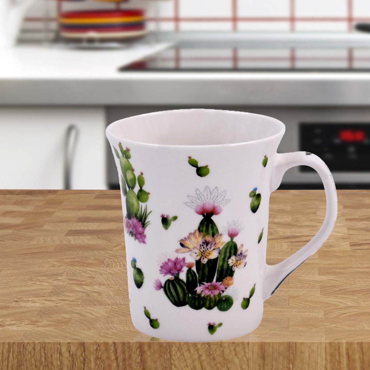 Printed Ceramic Tall Coffee or Tea Mug with handle - 325ml (4168C-B)