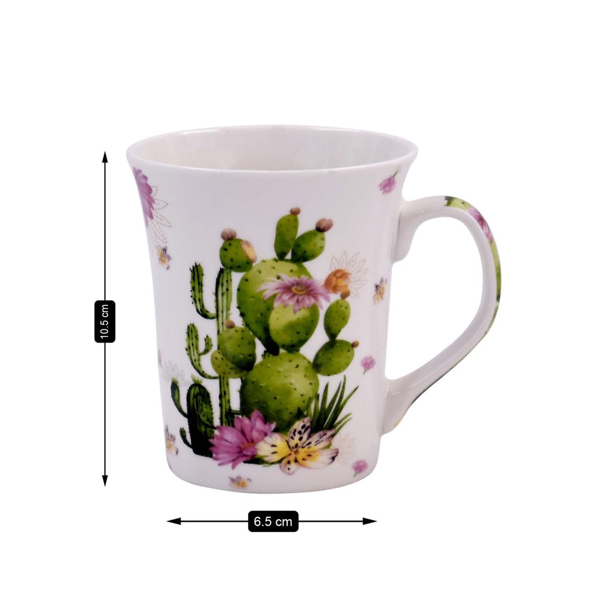 Printed Ceramic Tall Coffee or Tea Mug with handle, 325ml (V-MUGS-009-2)