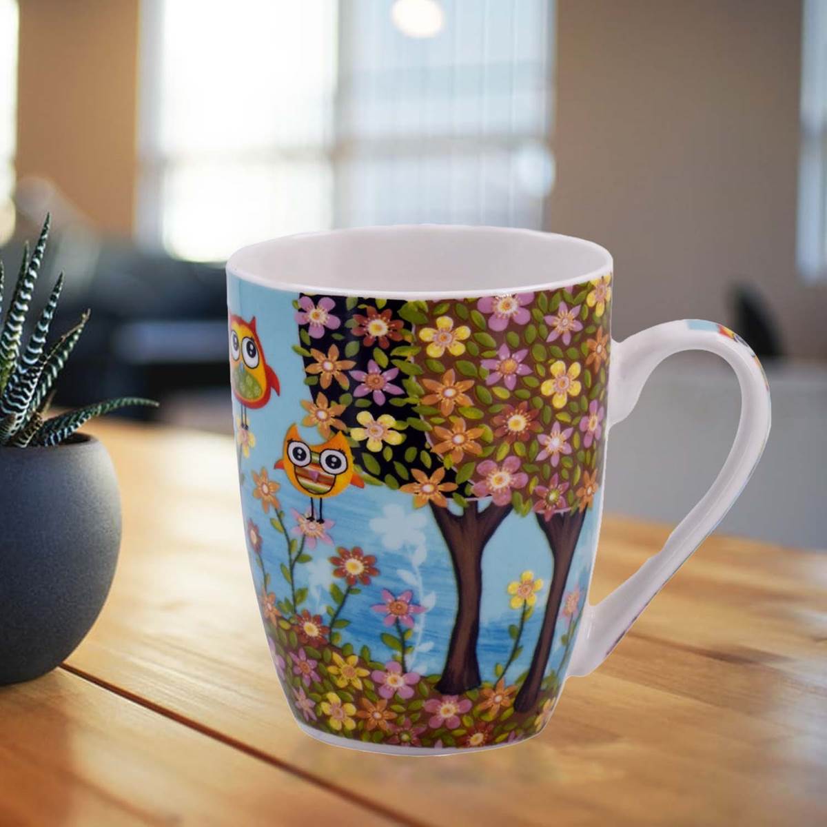 Printed Ceramic Coffee or Tea Mug with handle - 325ml (3268G-B)