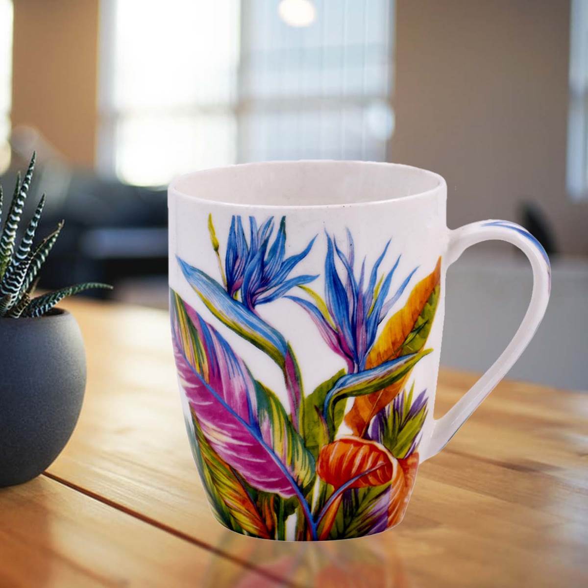 Printed Ceramic Coffee or Tea Mug with handle - 325ml (4039AG-B)