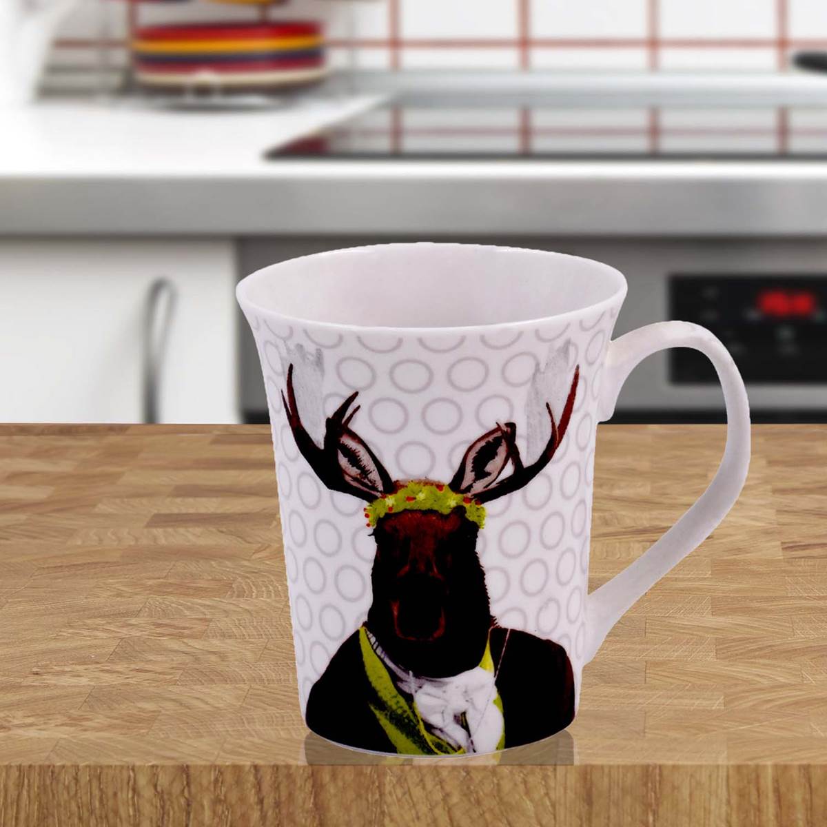 Printed Ceramic Tall Coffee or Tea Mug with handle - 325ml (4019C-A)